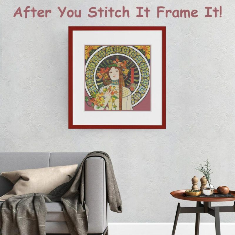 La Trapistine detail by Alphonse Mucha Counted Cross Stitch Pattern  |   Cross Stitch & Embroidery Cross Stitch & Embroidery Cross Stitch & Embroidery