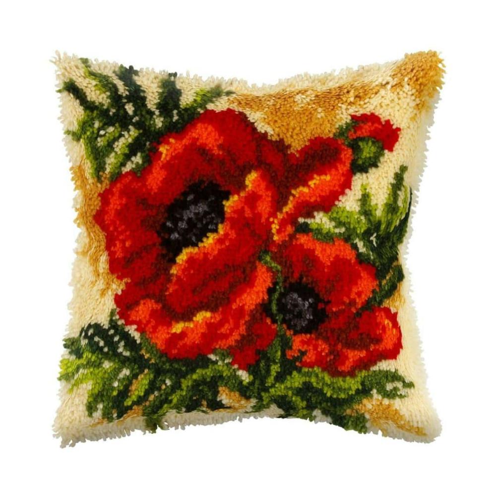 Latch hook cushion kit “Poppy”  |   Latch Hook Latch Hook Latch Hook