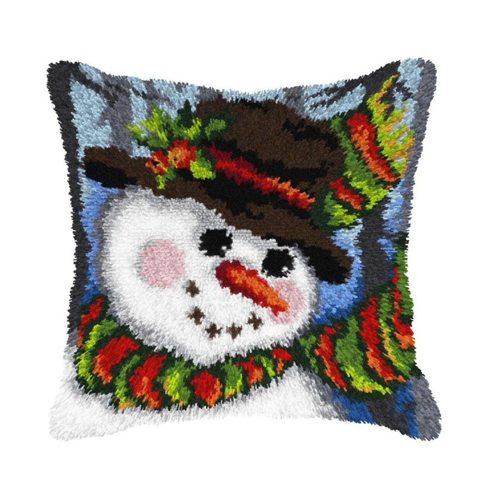 Latch-hook Kit on canvas Snowman 4227  |   Latch Hook Latch Hook Latch Hook