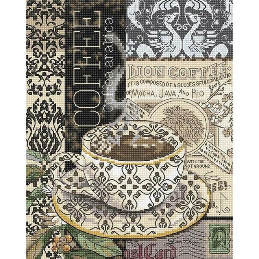 Letistitch Lion Coffee B Counted Cross Stitch Kit  |   Cross Stitch & Embroidery Cross Stitch & Embroidery Cross Stitch & Embroidery