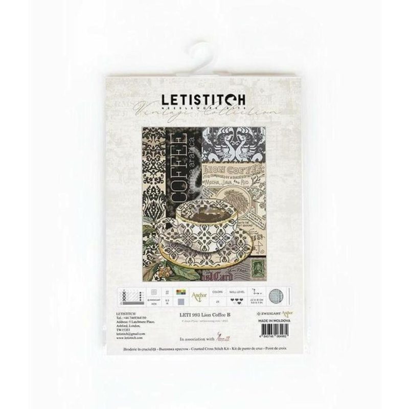 Letistitch Lion Coffee B Counted Cross Stitch Kit  |   Cross Stitch & Embroidery Cross Stitch & Embroidery Cross Stitch & Embroidery