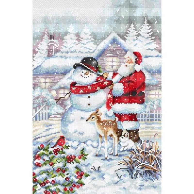 Letistitch Snowman And Santa Counted Cross Stitch Kit  |   Cross Stitch & Embroidery Cross Stitch & Embroidery Cross Stitch & Embroidery