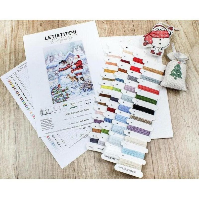 Letistitch Snowman And Santa Counted Cross Stitch Kit  |   Cross Stitch & Embroidery Cross Stitch & Embroidery Cross Stitch & Embroidery