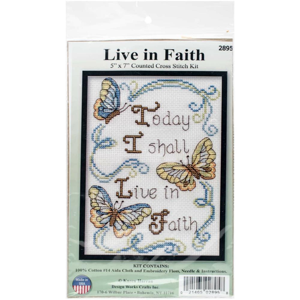 Live in Faith Mini Counted Cross Stitch Kit  |   Cross Stitch & Embroidery Cross Stitch & Embroidery Cross Stitch & Embroidery