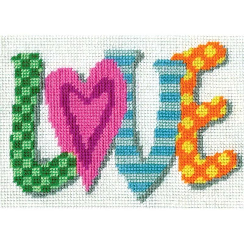 Love-Stitched In Yarn Needlepoint Kit  |   Needlepoint Needlepoint Needlepoint