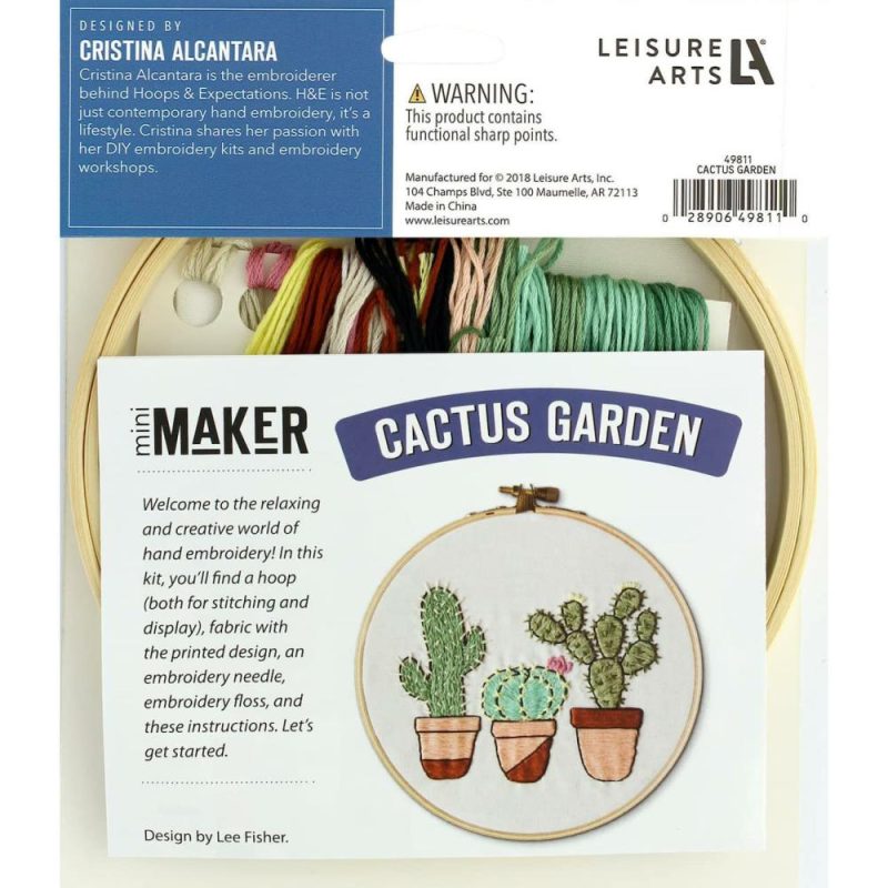 Make in a Weekend 6″ Cactus Garden Embroidery Kit  |   Cross Stitch & Embroidery Cross Stitch & Embroidery Cross Stitch & Embroidery