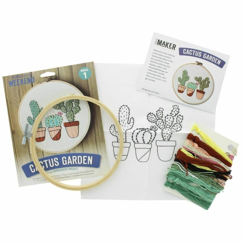 Make in a Weekend 6″ Cactus Garden Embroidery Kit  |   Cross Stitch & Embroidery Cross Stitch & Embroidery Cross Stitch & Embroidery