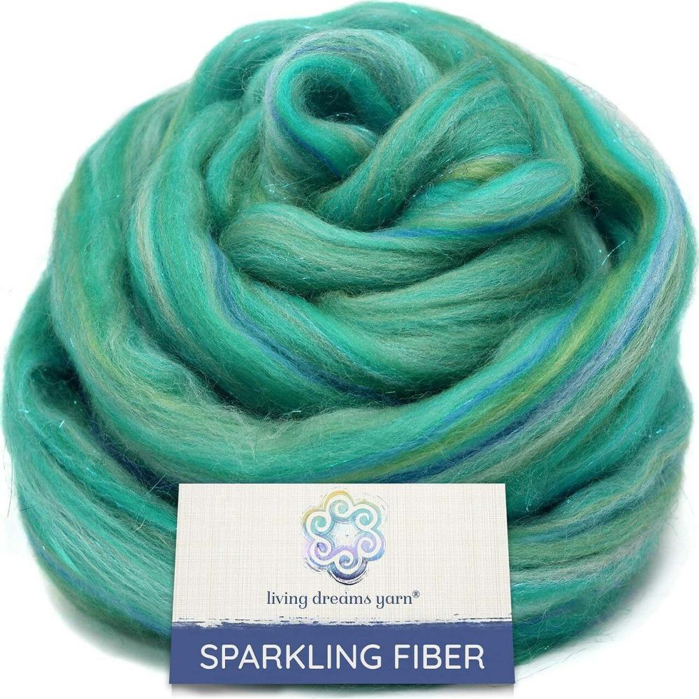 Merino Stellina – Soft Merino Wool Roving with Shimmering Stellina Highlights for Spinning, Felting, Weaving. Sparkle, Glitz & Glam.  |   Felting Felting Felting