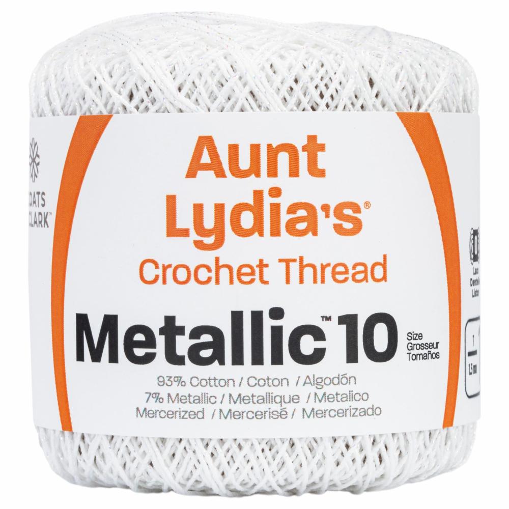 Metallic Cotton Crochet Thread White Pearl |   Crochet Supplies Crochet Supplies Crochet Supplies