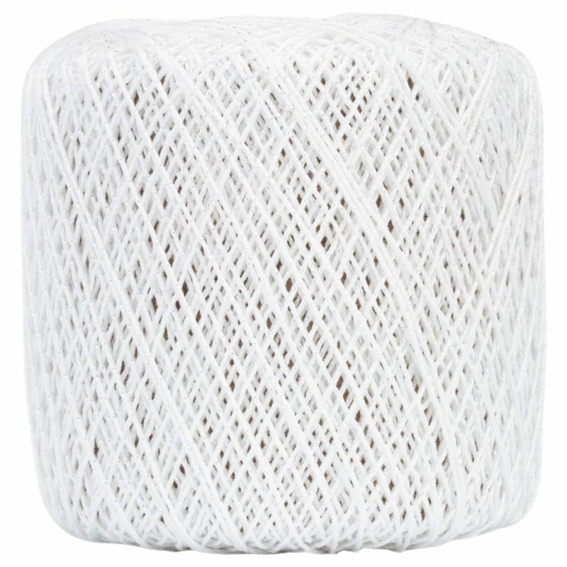 Metallic Cotton Crochet Thread White Pearl |   Crochet Supplies Crochet Supplies Crochet Supplies