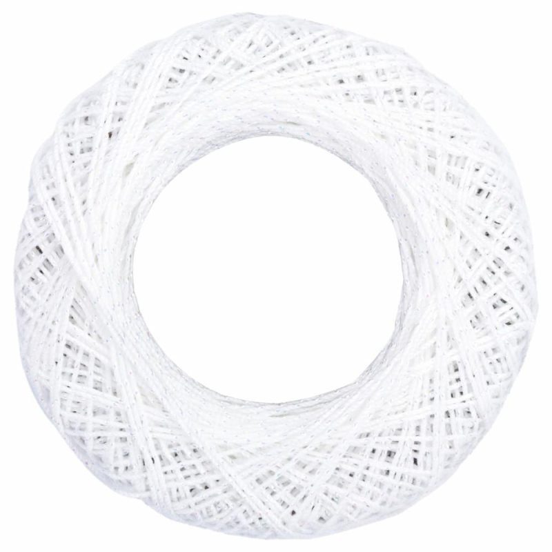 Metallic Cotton Crochet Thread White Pearl |   Crochet Supplies Crochet Supplies Crochet Supplies