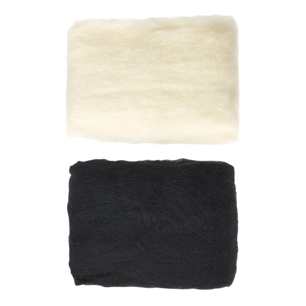 Needle Felting, Bulk White & Black Wool Roving  |   Felting Felting Felting