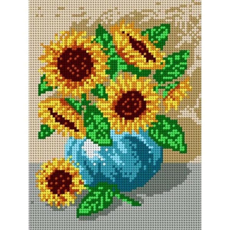 Needlepoint Canvas For Halfstitch Without Yarn Bouquet Of Sunflowers – Printed Tapestry Canvas  |   Needlepoint Needlepoint Needlepoint