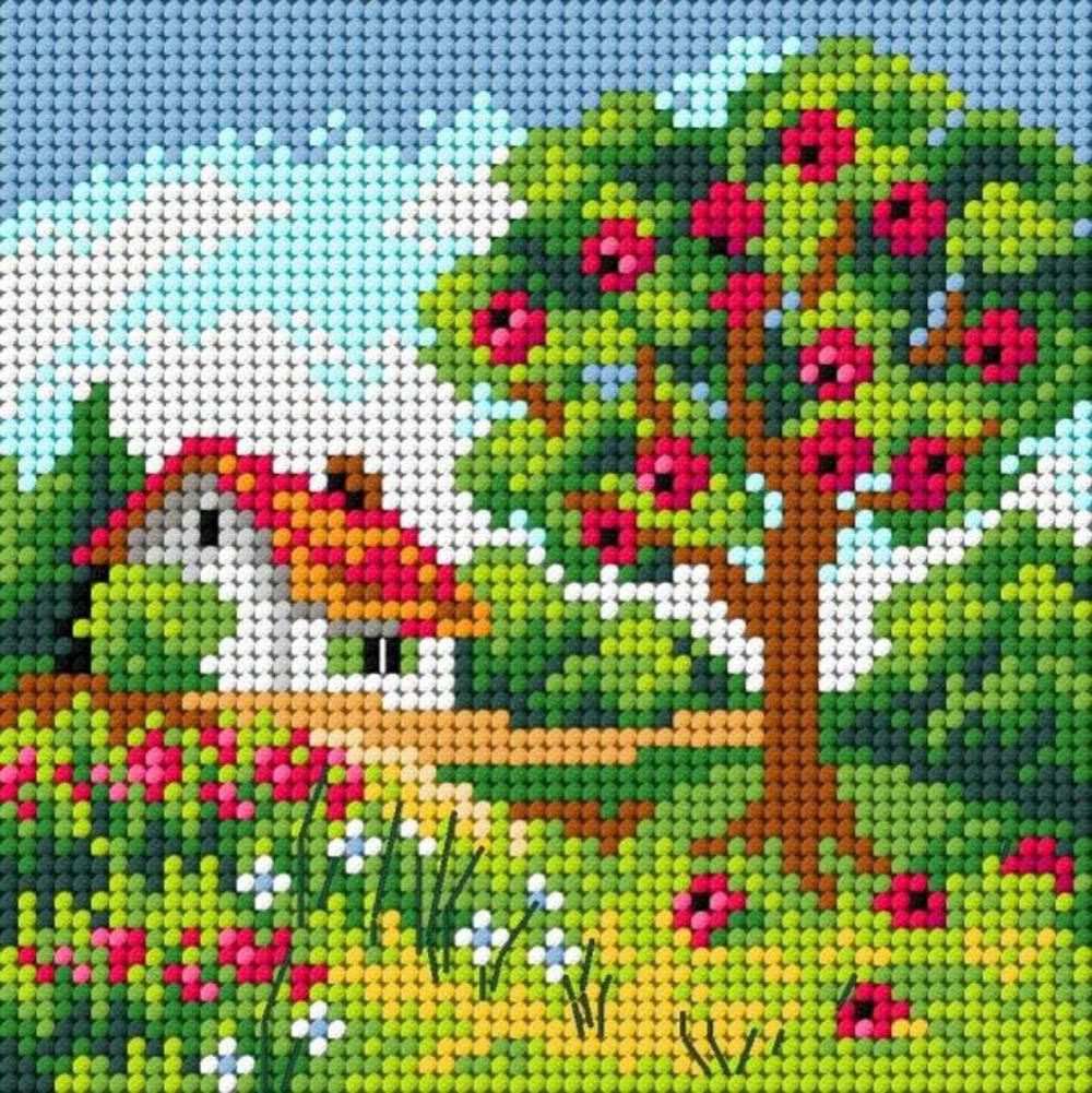 Needlepoint canvas for halfstitch without yarn Four Seasons – Summer 2842D – Printed Tapestry Canvas  |   Needlepoint Needlepoint Needlepoint