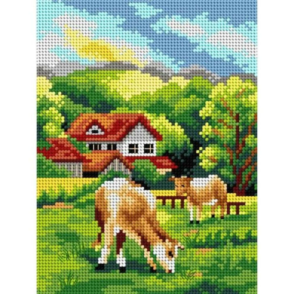 Needlepoint Canvas For Halfstitch Without Yarn Grassland – Printed Tapestry Canvas  |   Needlepoint Needlepoint Needlepoint