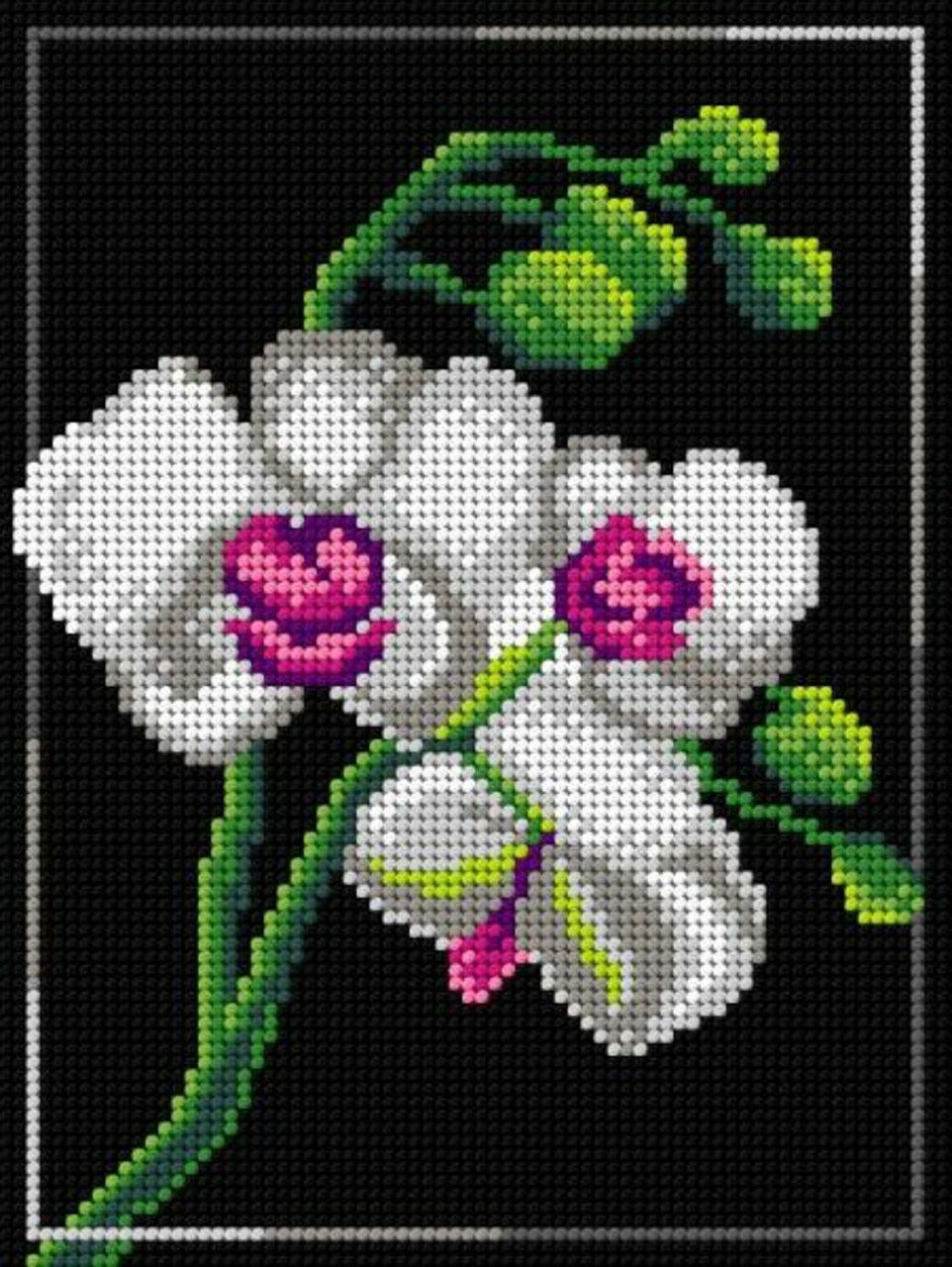 Needlepoint canvas for halfstitch without yarn Orchid 3010F – Printed Tapestry Canvas  |   Needlepoint Needlepoint Needlepoint