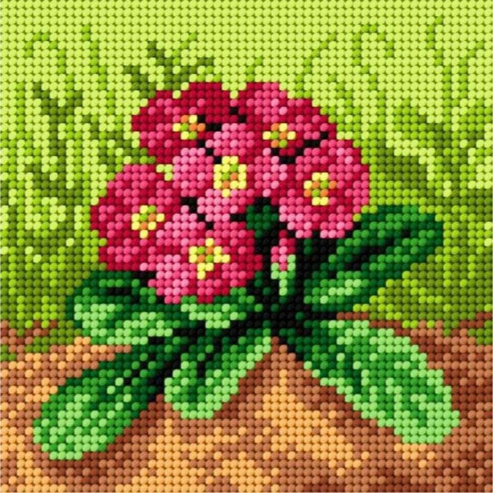 Needlepoint Canvas For Halfstitch Without Yarn Spring Primroses – Printed Tapestry Canvas  |   Needlepoint Needlepoint Needlepoint