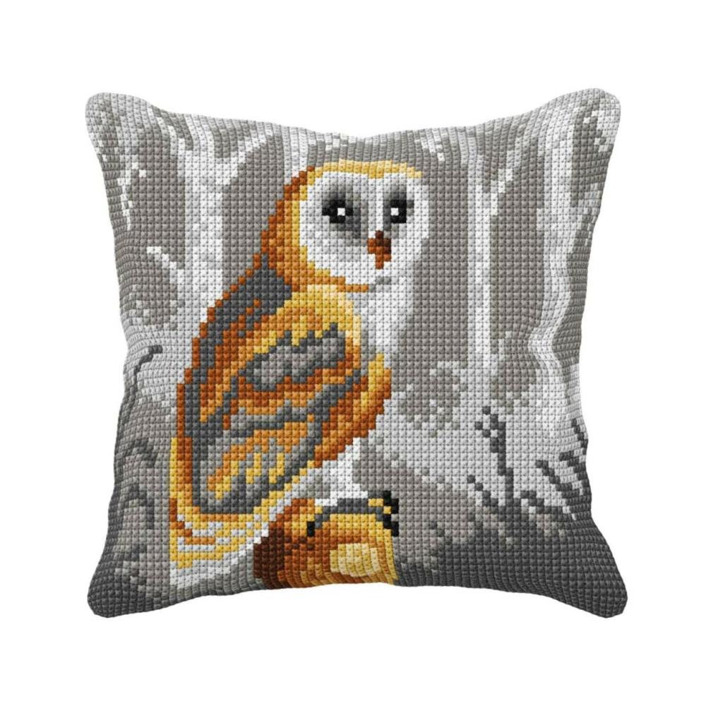 Needlepoint Kit Cushion – Printed Canvas Owl  |   Needlepoint Needlepoint Needlepoint