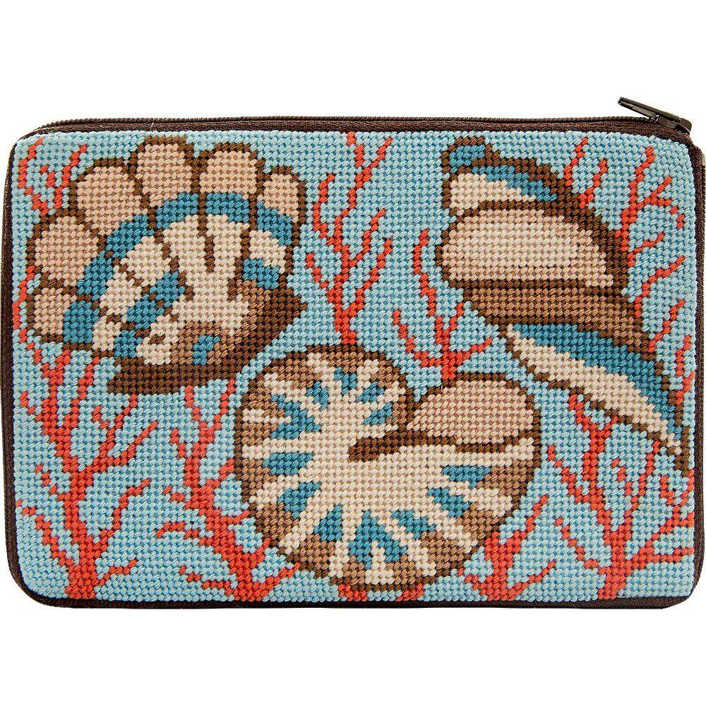 Needlepoint Purse Kit- Shells & Coral Multicolor |   Needlepoint Needlepoint Multicolor