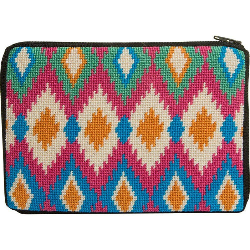 Needlepoint Purse/Cosmetic Case Kit – SZ610 Ikat Multicolor |   Needlepoint Needlepoint Multicolor