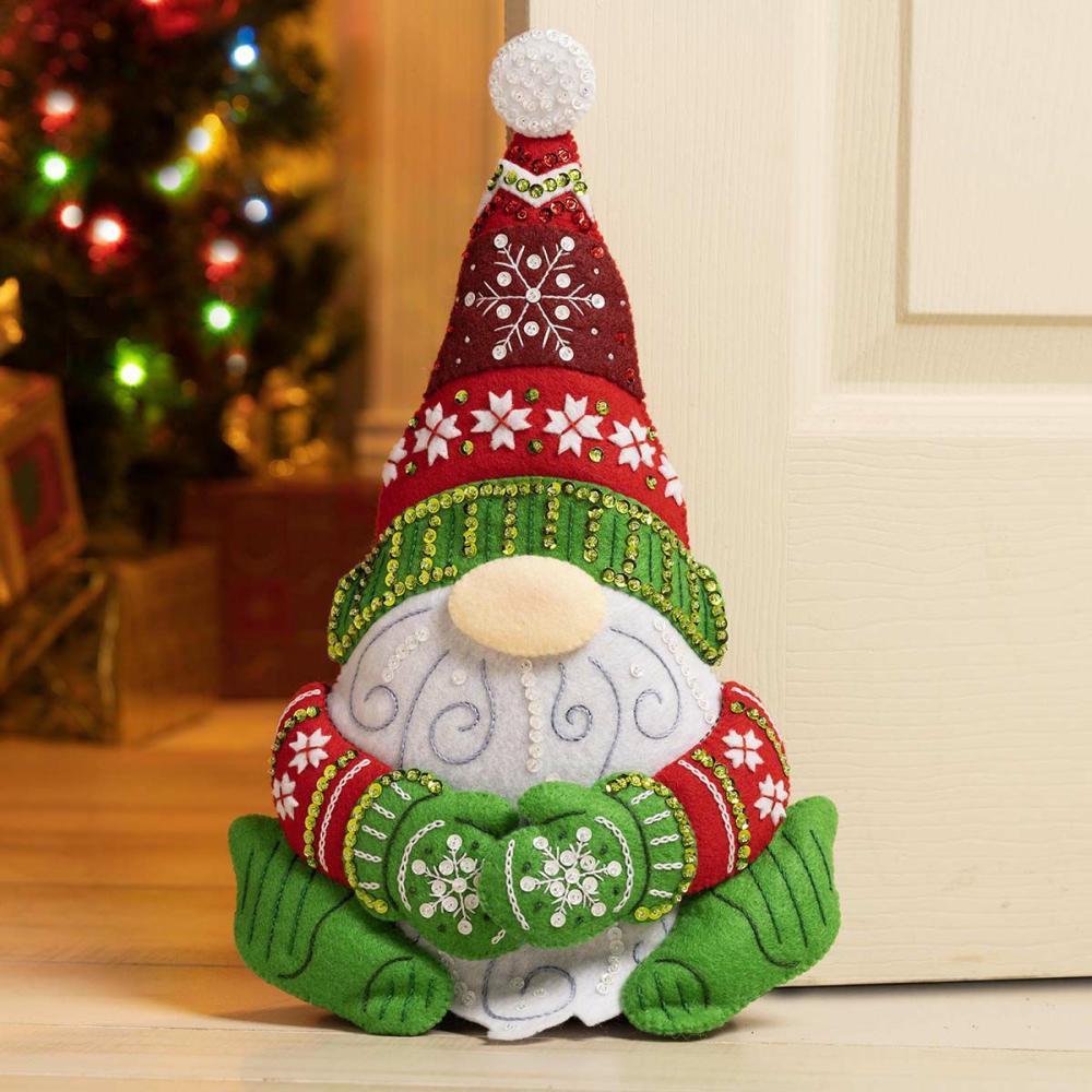 Nordic Gnome Door Stopper Felt & Sequin Kit Multicolor |   Felting Felting Felting