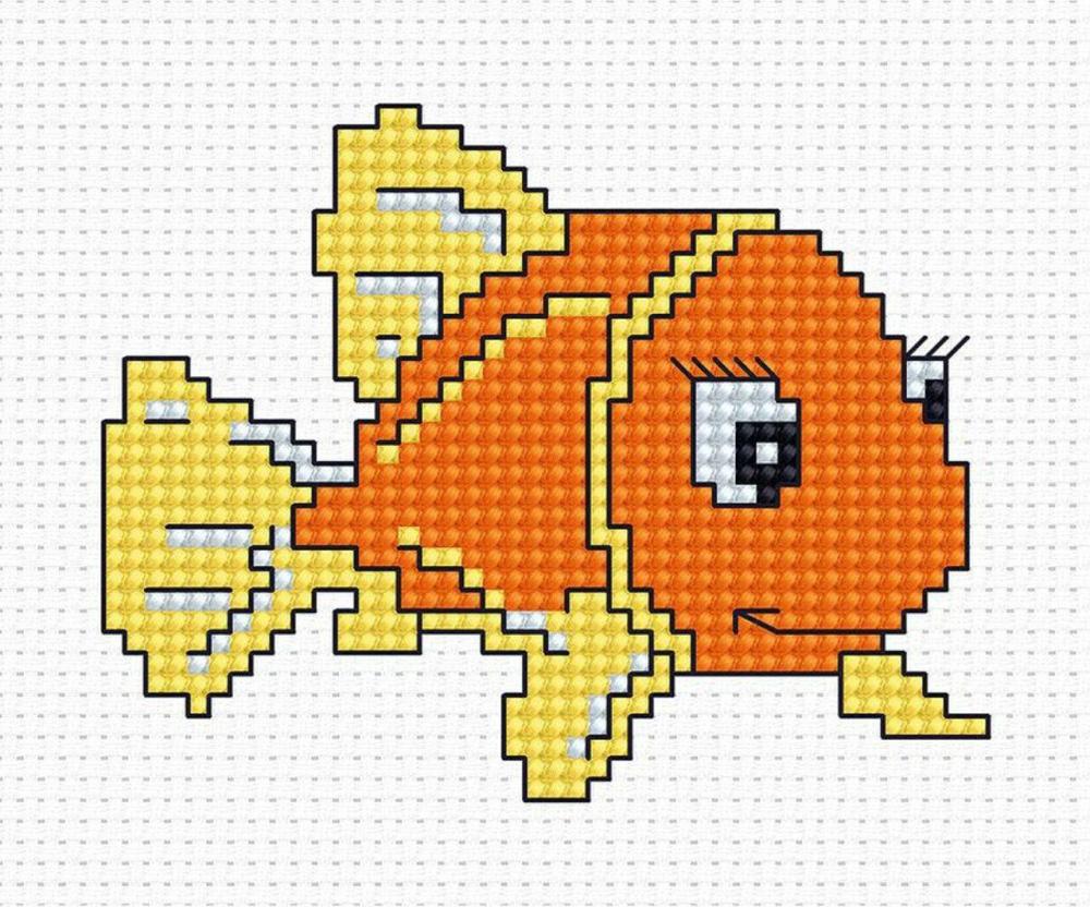 Orange Fish B081L Counted Cross-Stitch Kit  |   Cross Stitch & Embroidery Cross Stitch & Embroidery Cross Stitch & Embroidery