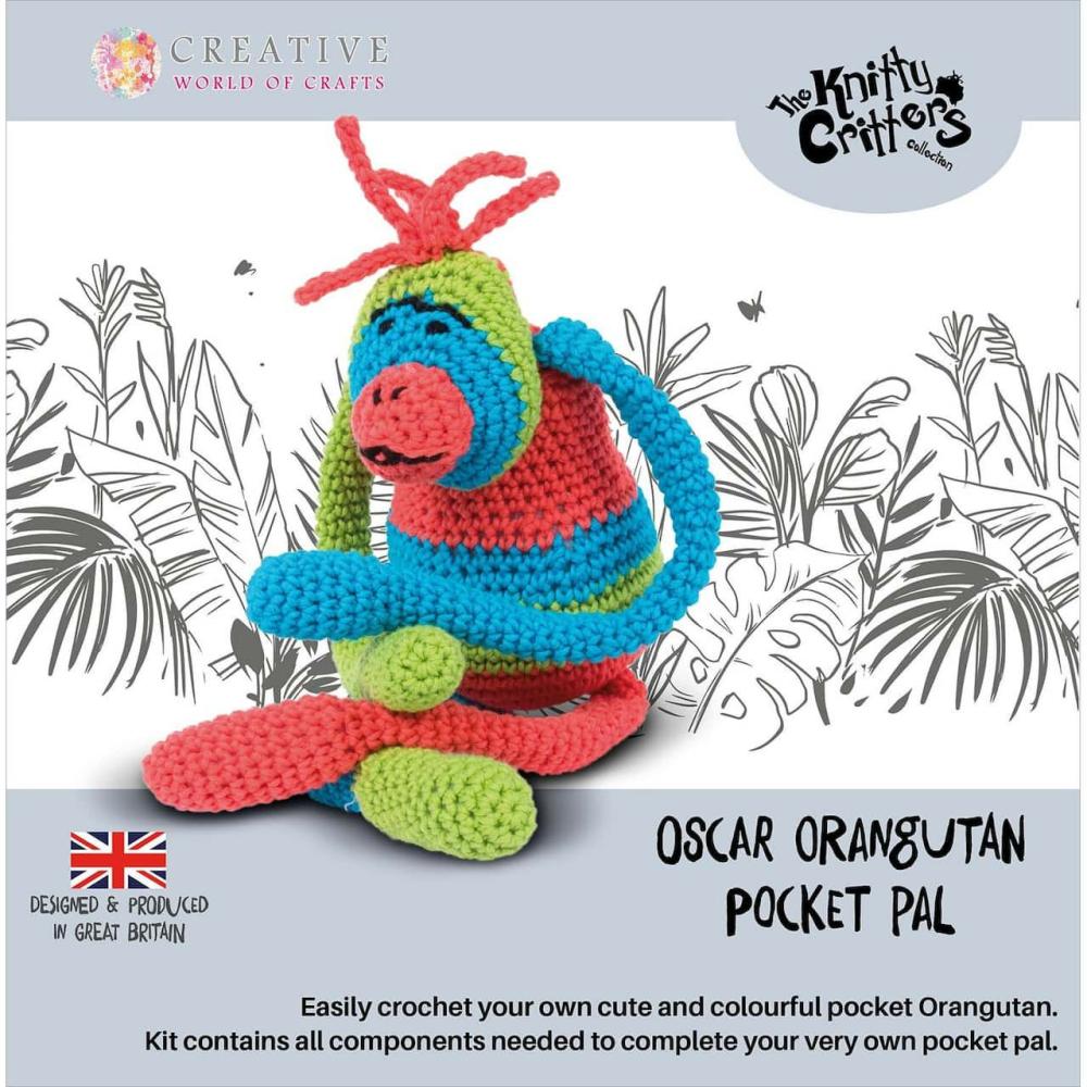 Oscar Orangutan Knitty Critters Pocket Pal Crochet Kit  |   Crochet Supplies Baby Yarn Baby Yarn