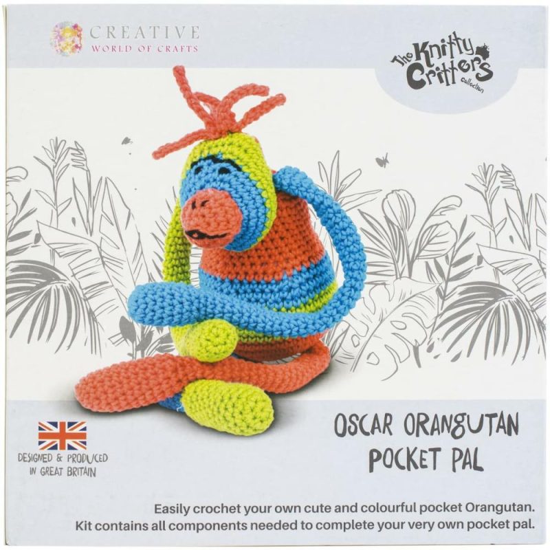 Oscar Orangutan Knitty Critters Pocket Pal Crochet Kit  |   Crochet Supplies Baby Yarn Baby Yarn