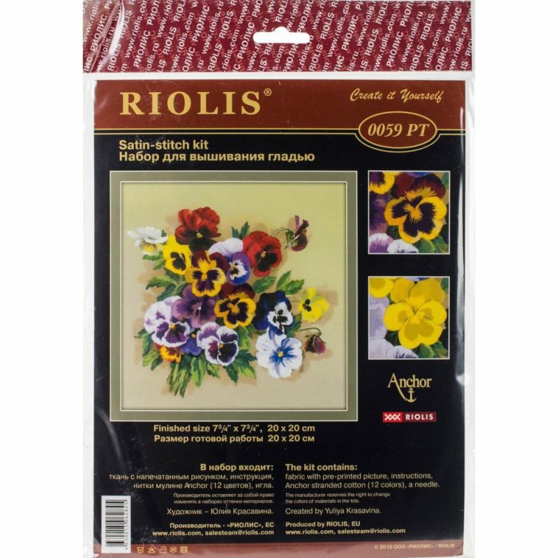 Pansies Stamped Satin Stitch Kit  |   Cross Stitch & Embroidery Cross Stitch & Embroidery Cross Stitch & Embroidery