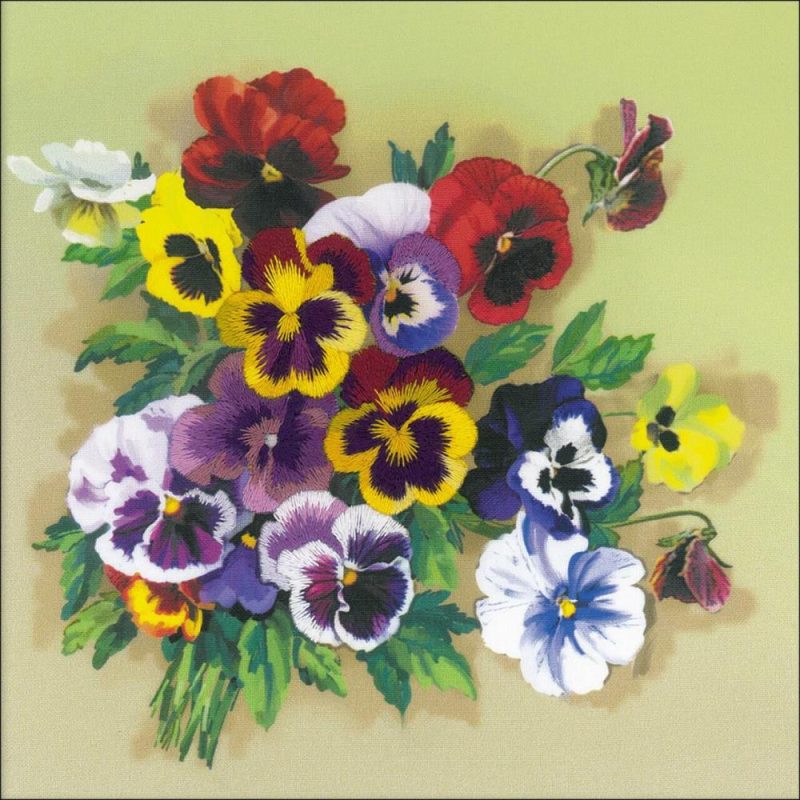 Pansies Stamped Satin Stitch Kit  |   Cross Stitch & Embroidery Cross Stitch & Embroidery Cross Stitch & Embroidery