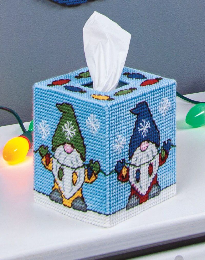 Plastic Canvas Tissue Box Kit 5″-Gnome For The Holidays (7 count)  |   Cloth & Canvas Cloth & Canvas Cloth & Canvas