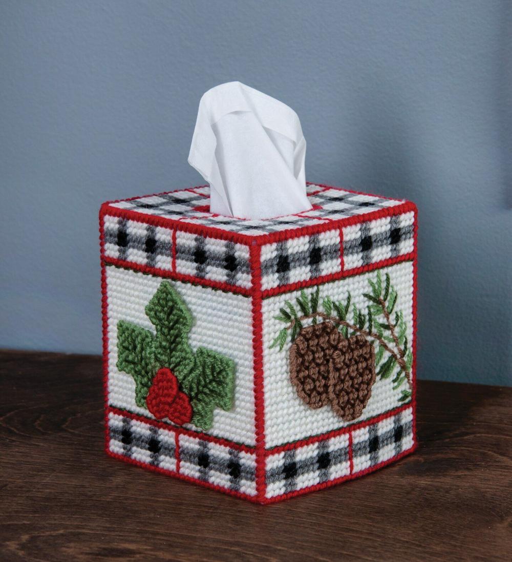 Plastic Canvas Tissue Box Kit 5″-Winter Welcome (7 count)  |   Cloth & Canvas Cloth & Canvas Cloth & Canvas