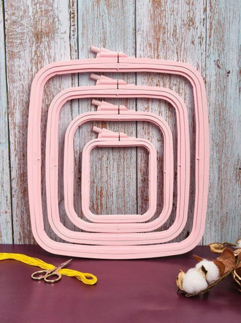 Plastic Square Hoop 170-14 Pastel Pink  |   Hoops & Frames Hoops & Frames Hoops & Frames