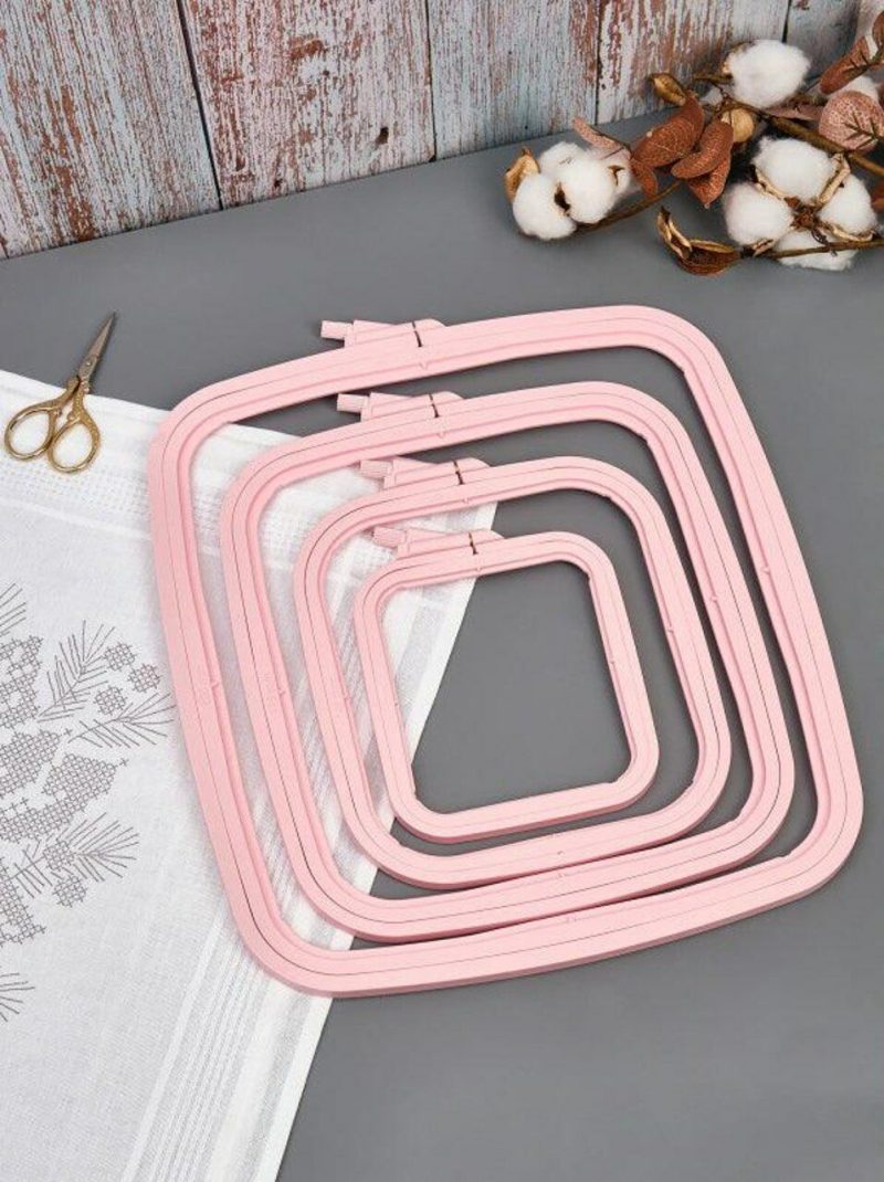 Plastic Square Hoop 170-14 Pastel Pink  |   Hoops & Frames Hoops & Frames Hoops & Frames