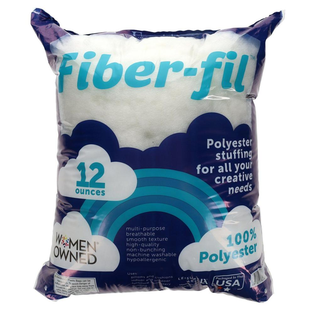 Polyester Fiber-Fil, Premium Fiber-Fil Stuffing, 12oz Bag, High Resilience Polyfill for filling Stuffed Animals, Crafts, Pillow Stuffing, Cushion Stuffing  |   Knitting Supplies Knitting & Crochet Knitting Supplies