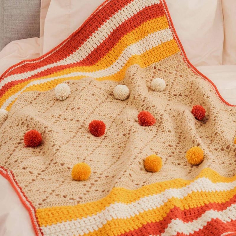 Pompom Party Blanket Crochet Kit Multicolor |   Crochet Kits Crochet Kits Crochet Kits