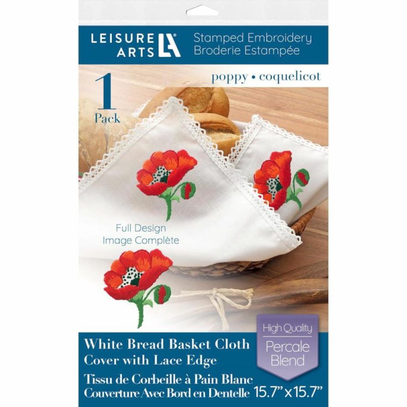 Poppy Bread Basket Cloth Cover Stamped Embroidery Kit  |   Cross Stitch & Embroidery Cross Stitch & Embroidery Cross Stitch & Embroidery