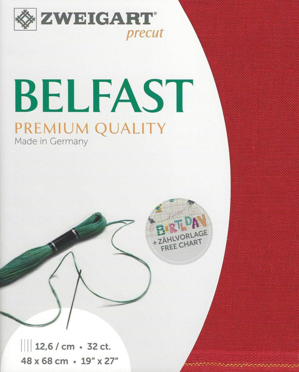 Precut Belfast 32 count Christmas Red 3609/954  |   Cloth & Canvas Cloth & Canvas Cloth & Canvas