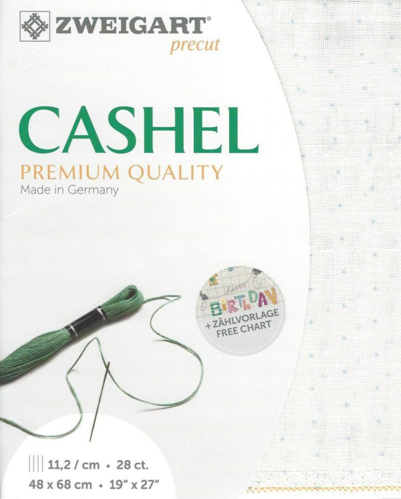 Precut Cashel Mini Dots 28 count White with Grey Mini Dots 3281/1129  |   Cloth & Canvas Cloth & Canvas Cloth & Canvas