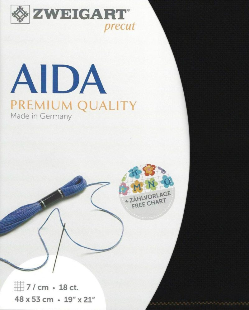 Precut Fein-Aida 18 ct. 3793/720 Black  |   Cloth & Canvas Cloth & Canvas Cloth & Canvas