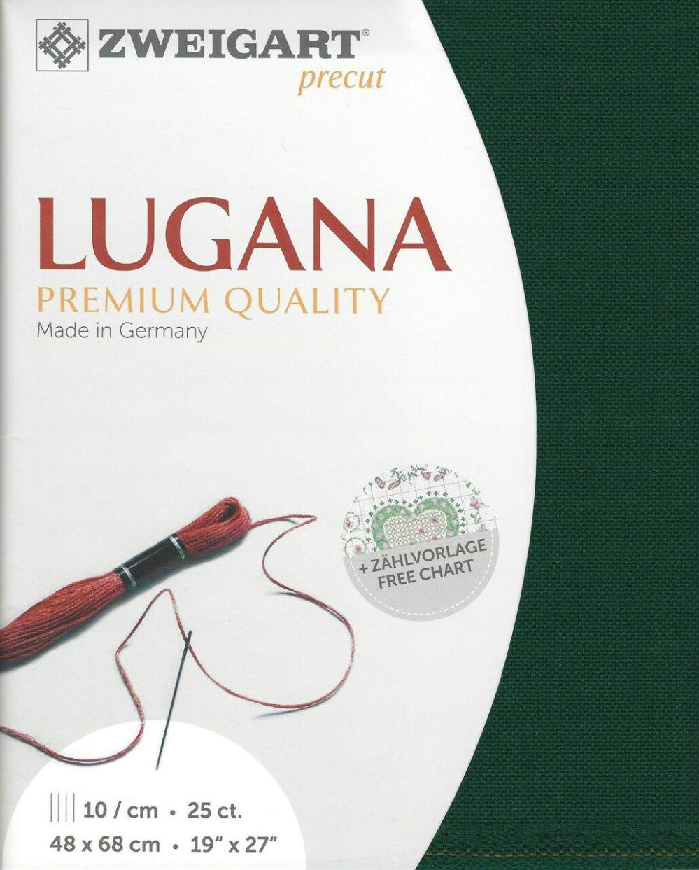 Precut Lugana 25 count Forest Green 3835/647  |   Cloth & Canvas Cloth & Canvas Cloth & Canvas