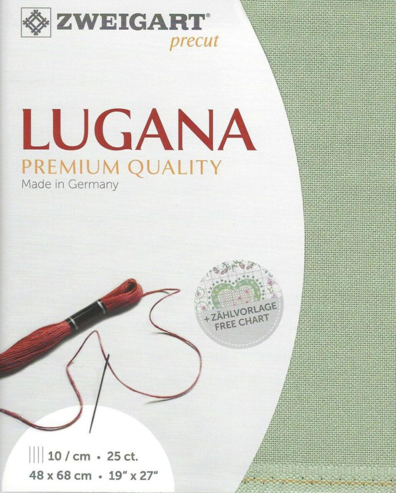 Precut Lugana 25 count Moss Green 3835/618  |   Cloth & Canvas Cloth & Canvas Cloth & Canvas