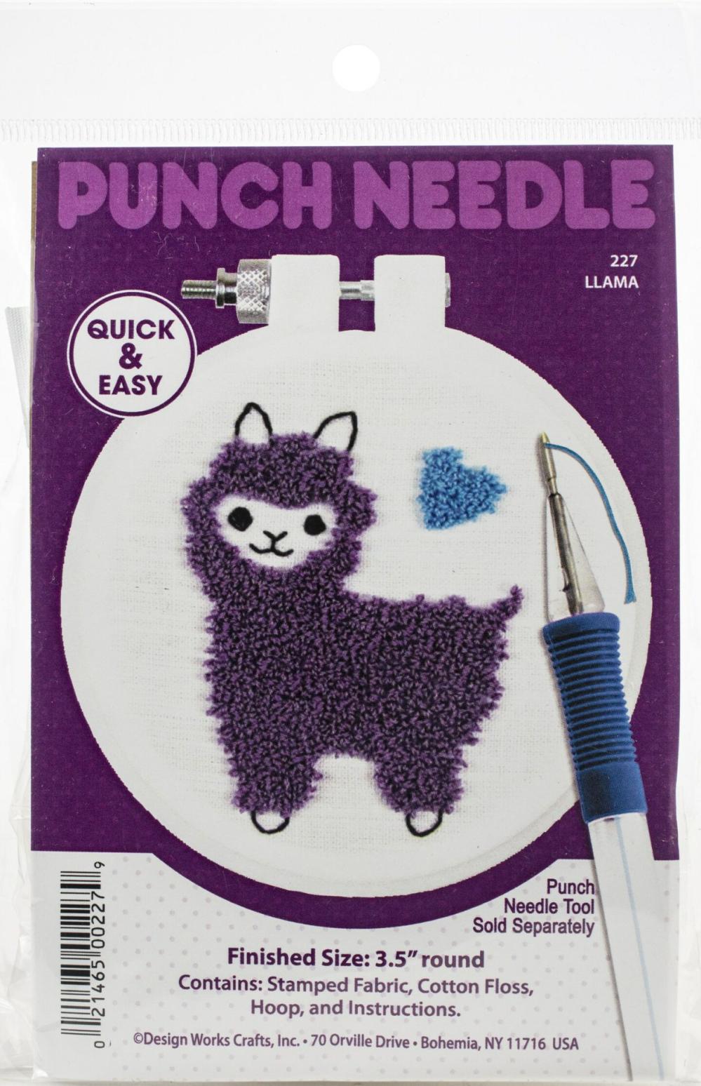 Punch Needle Kit 3.5″ Round-Llama  |   Felting Felting Felting