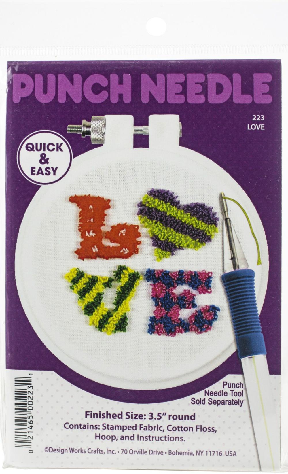 Punch Needle Kit 3.5″ Round-Love  |   Felting Felting Felting