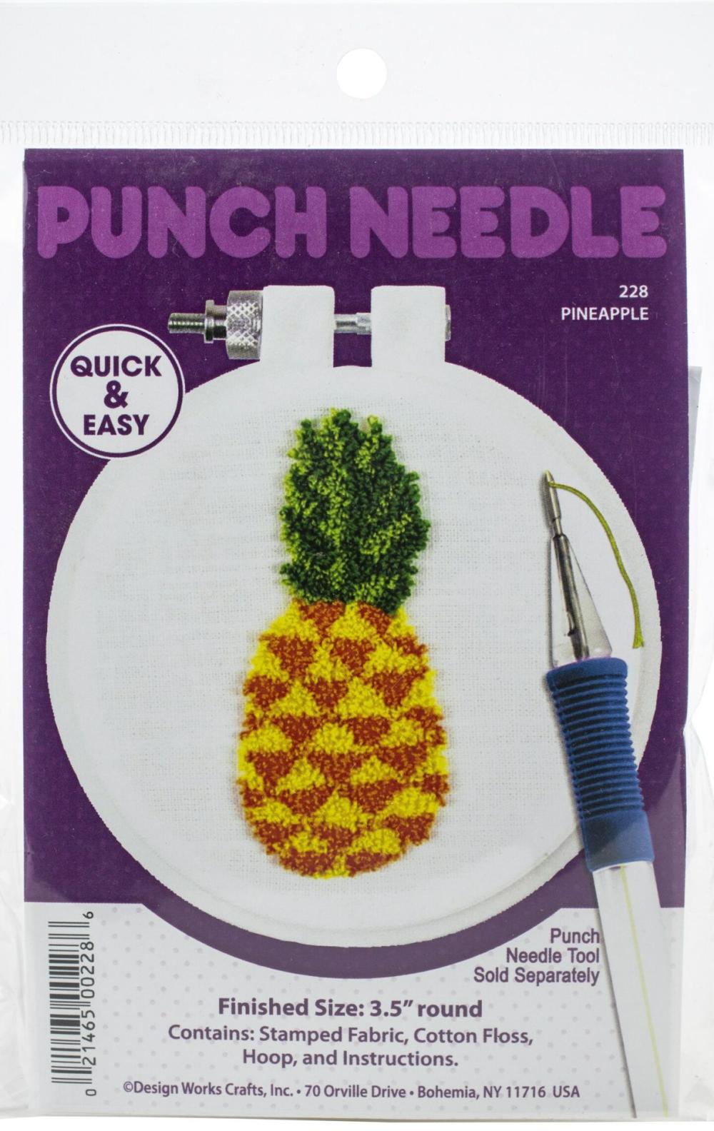 Punch Needle Kit 3.5″ Round-Pineapple  |   Felting Felting Felting