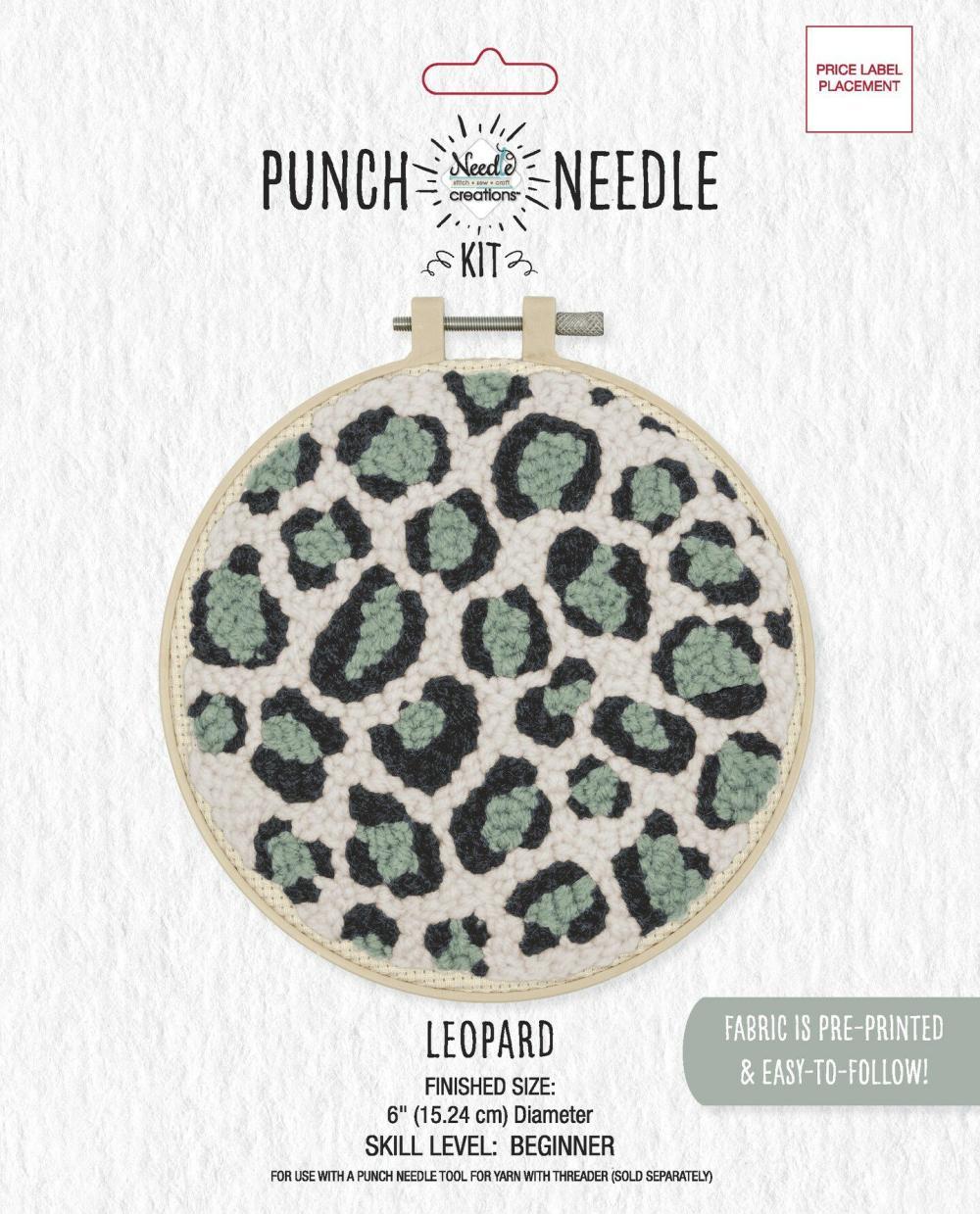 Punch Needle Kit 6″ Round-Leopard Print  |   Felting Felting Felting