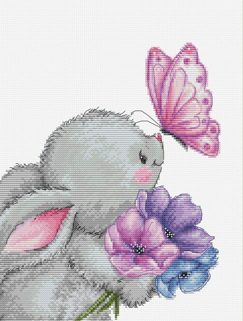 Rabbit and Butterfly B1235l Counted Cross-Stitch Kit  |   Cross Stitch & Embroidery Cross Stitch & Embroidery Cross Stitch & Embroidery