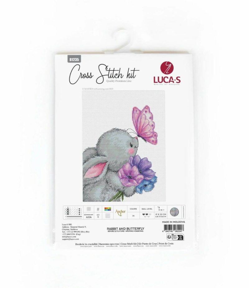 Rabbit and Butterfly B1235l Counted Cross-Stitch Kit  |   Cross Stitch & Embroidery Cross Stitch & Embroidery Cross Stitch & Embroidery