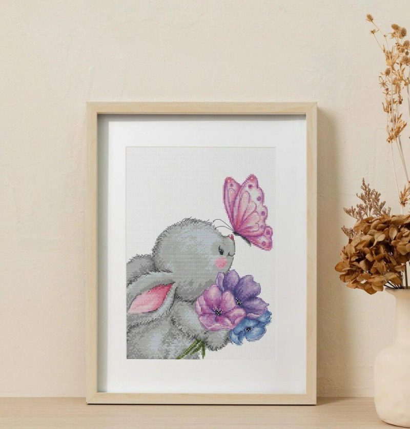 Rabbit and Butterfly B1235l Counted Cross-Stitch Kit  |   Cross Stitch & Embroidery Cross Stitch & Embroidery Cross Stitch & Embroidery