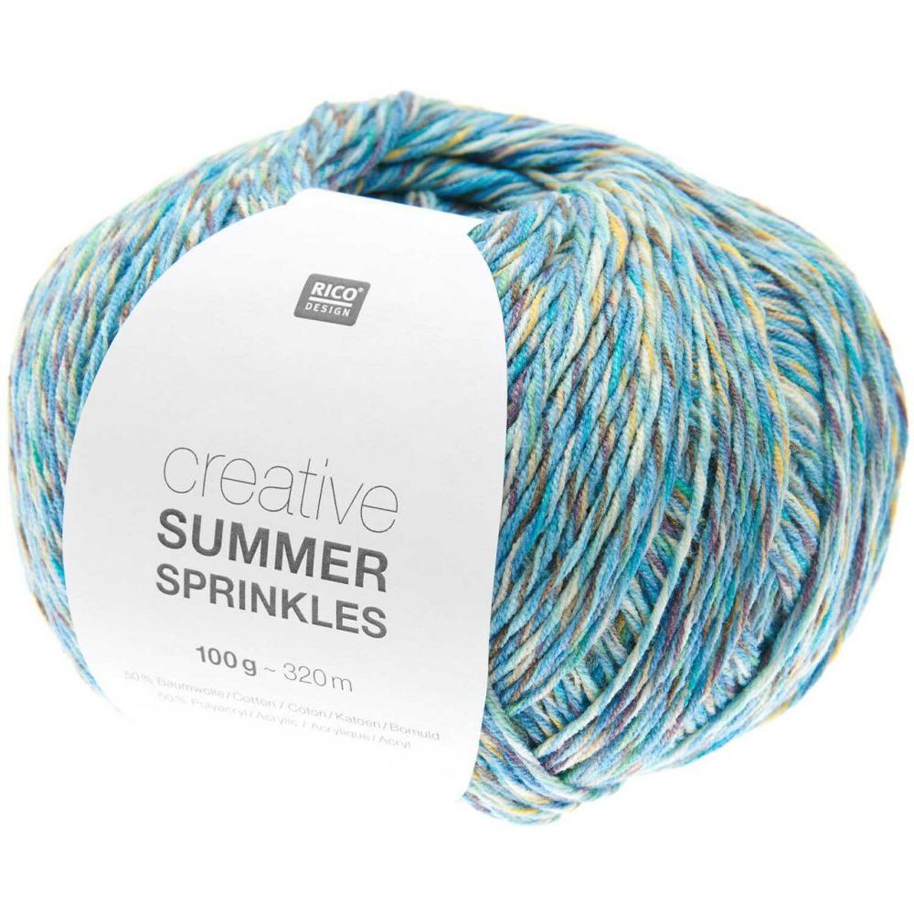 Rico Creative Summer Sprinkles – Cotton Blend Yarn – Fine – #004 Aqua  |   Basic Yarn Basic Yarn Basic Yarn